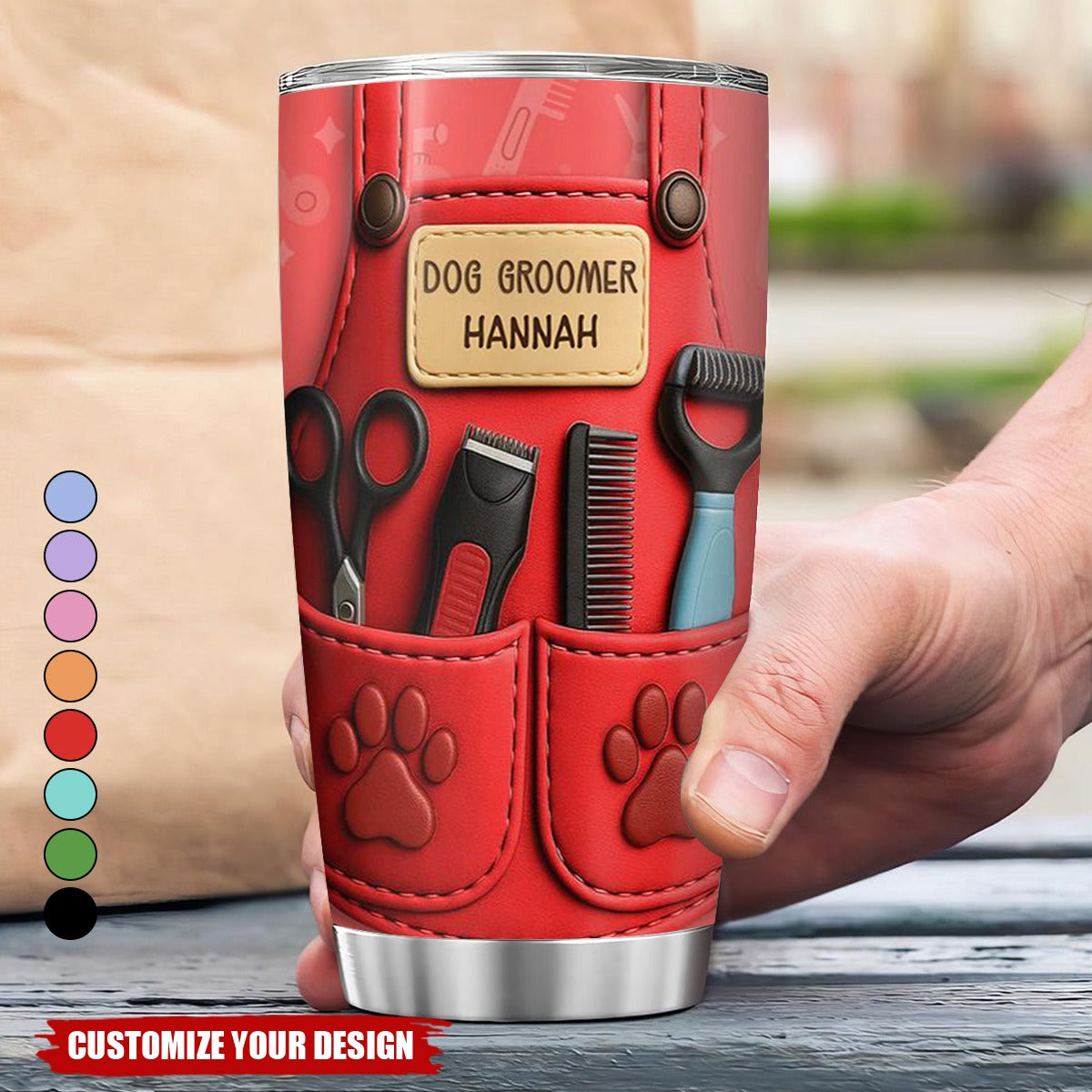 Celebrate Pet Grooming Passion With Scissors And Paw Prints,Custom Stainless Steel Tumbler,Gift For Dog Groomers