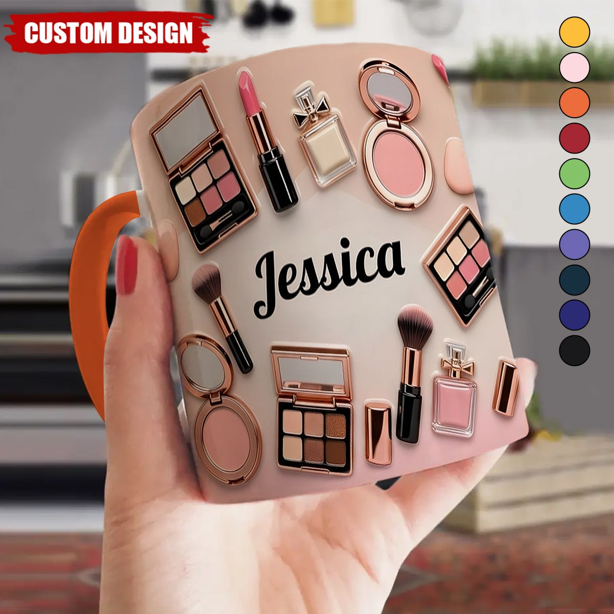 Personalized Makeup Accent Mug -Gift For Makeup Artist