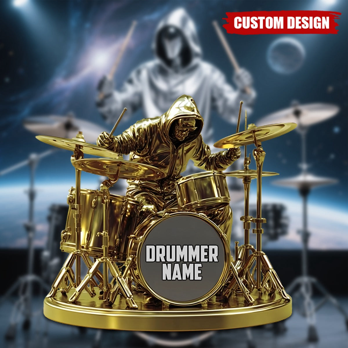 Cool Drummer - Personalized Drummer Custom Shaped Acrylic Plaque