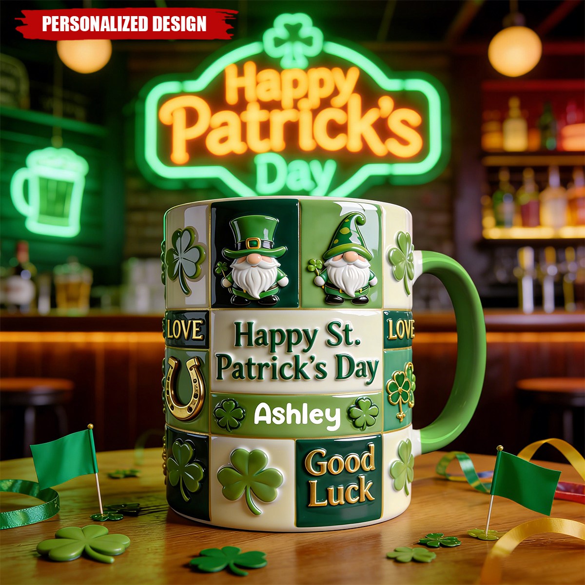 Happy St. Patrick's Day-Personalized Irish Mug
