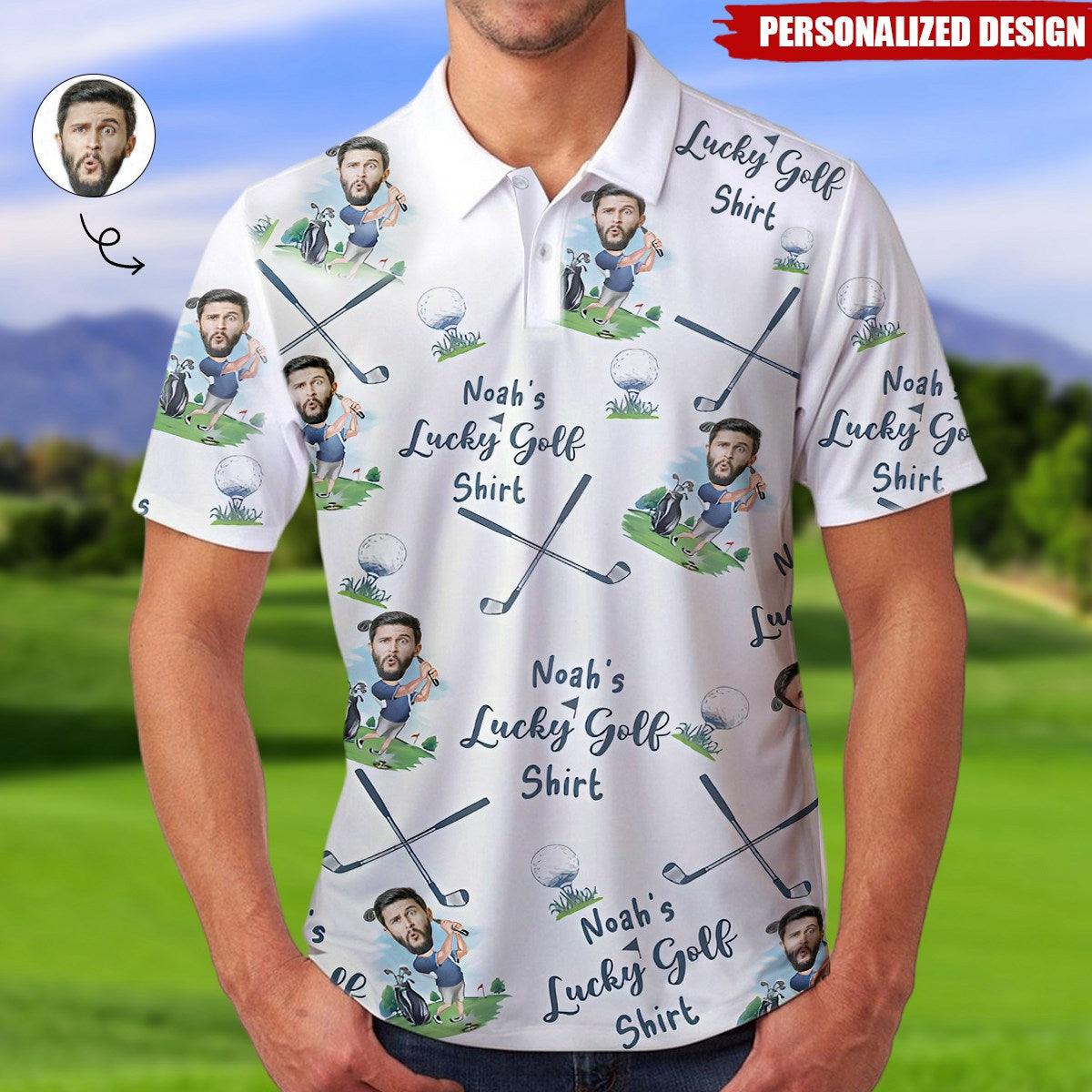 My Lucky Golf Shirt-Personalized Photo Polo Shirt
