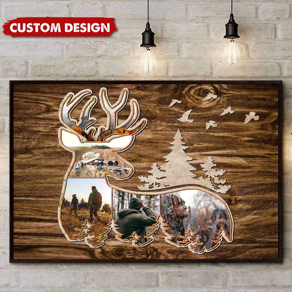 Personalized Deer Photo Collage Poster, Hunting Gifts For Deer Hunters
