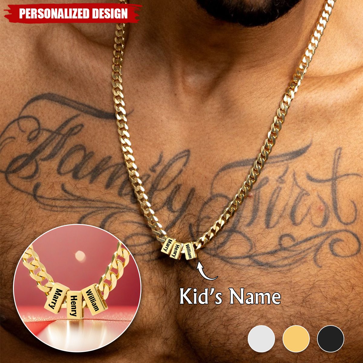 Personalized Engraved Name Necklace-Father's day gift