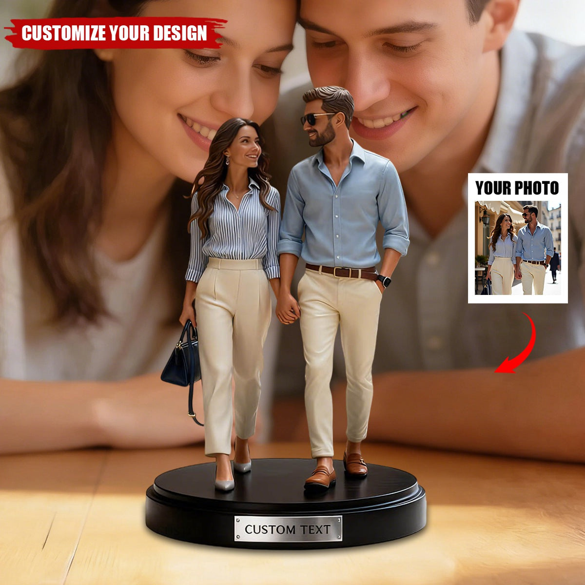 Personalized couple photo figure style Custom Shaped Plaque