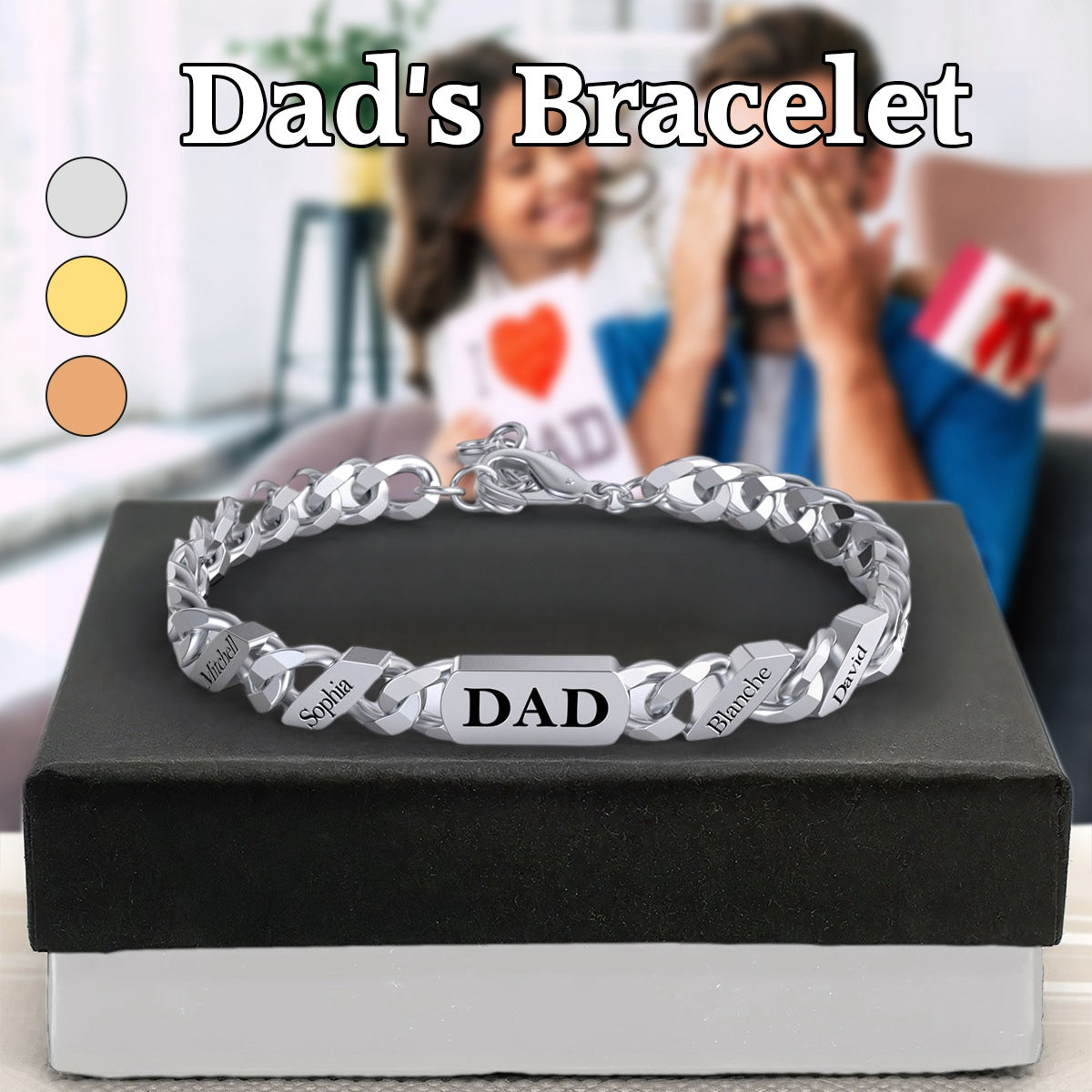 Personalized Fashion Name Bar Bracelet-Father's Day Gift