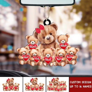 Grandma/ Mama Bear With Little Bear Kids Personalized Acrylic Car Ornament