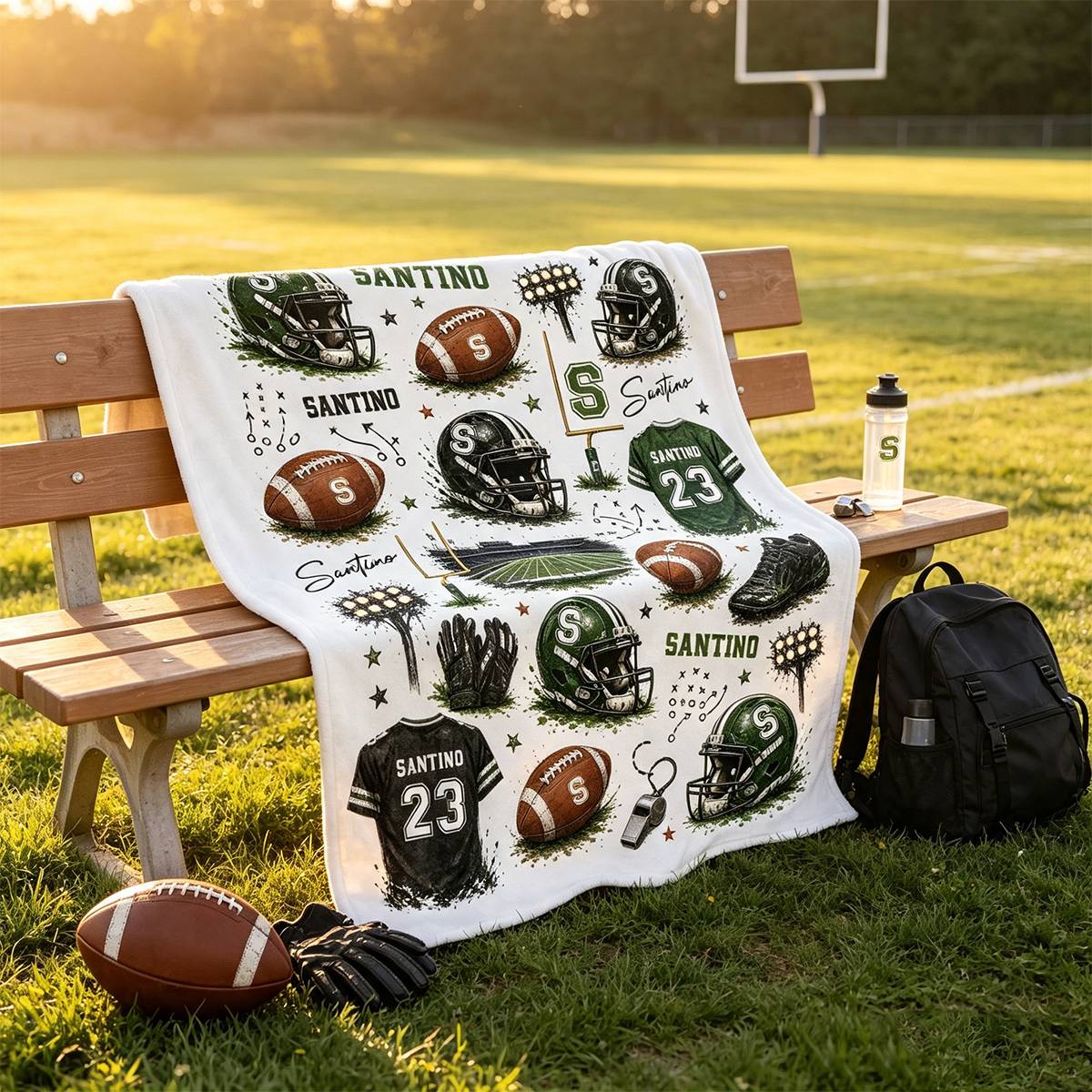 Personalized American Football Blanket, American Football Gift