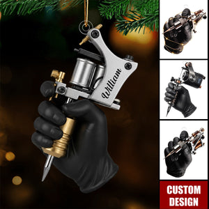 Personalized Tattoo Machine Christmas Ornament,Tattoo Artist Gift, Tattooist Ornament