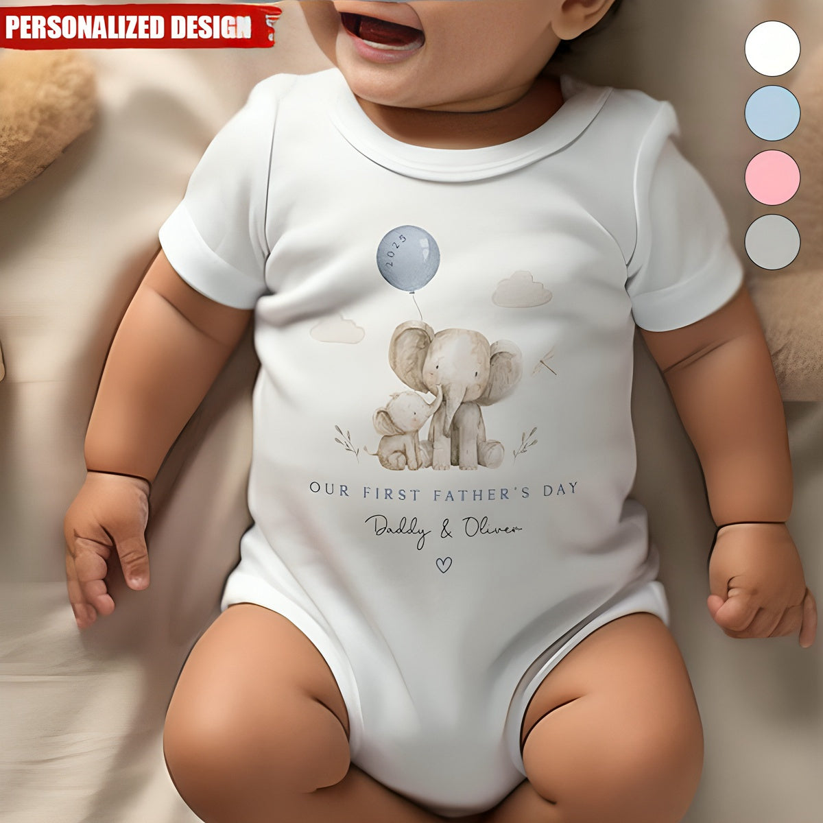 First Fathers Day-Personalized Baby Onesie And Sleepsuit