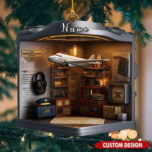 Personalized Pilot Office Christmas Ornament