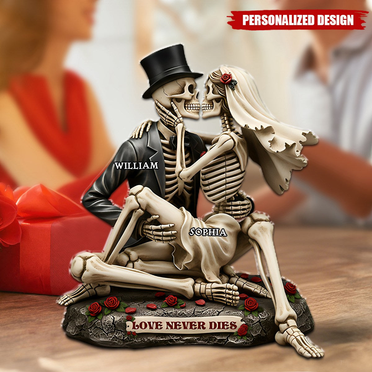 Skull Couple-Personalized Plaque Gift For Couple