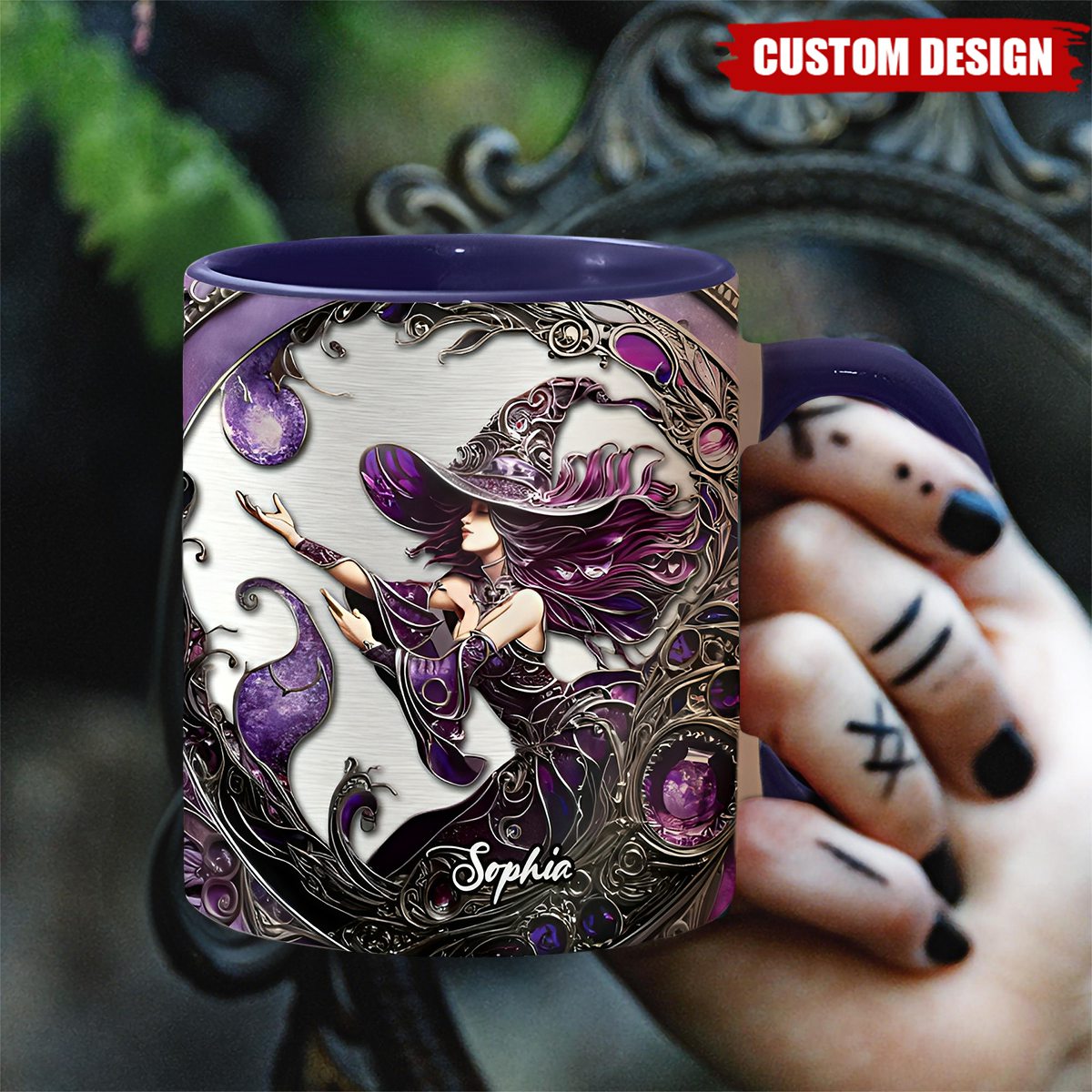 Beautiful Witch - Personalized Witch Accent Mug02