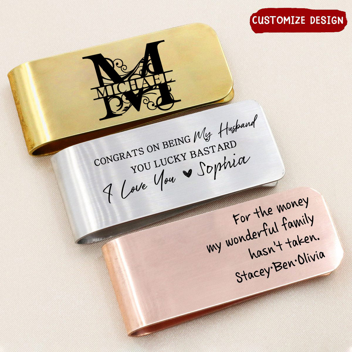 Personalized Engraved Money Clip, Gift For Dad, Husband