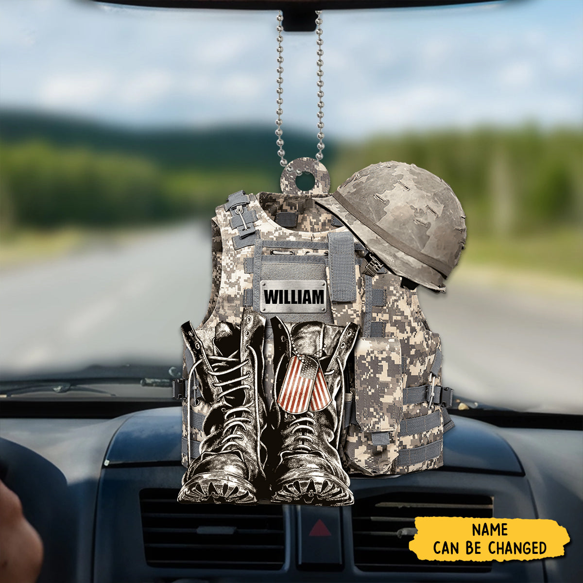 Military Uniform - Boots & Hat - Personalized Flat Acrylic Ornament