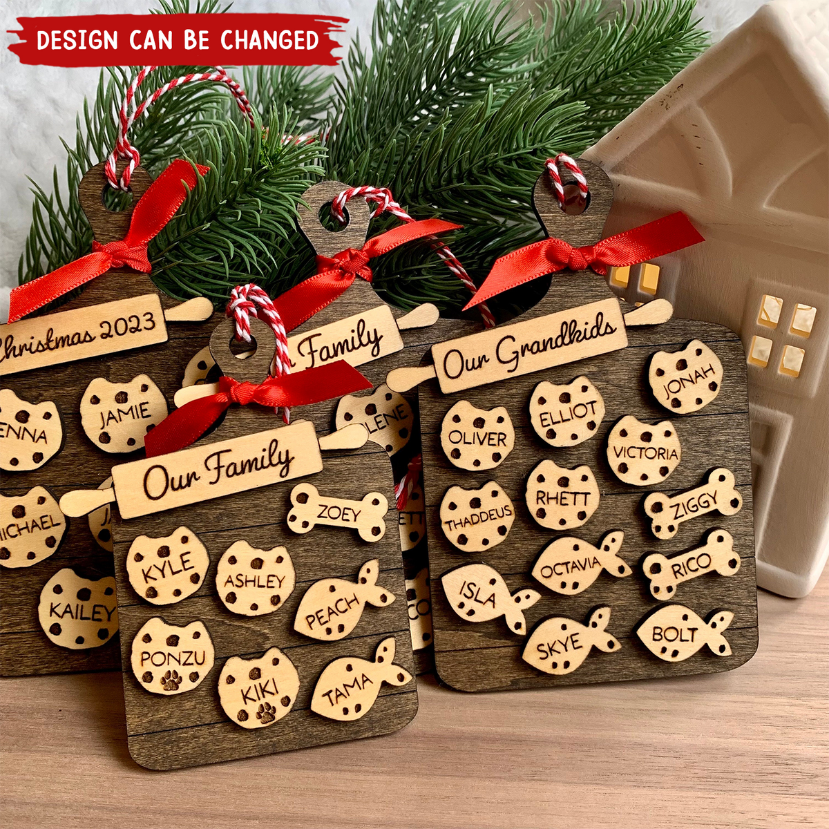 2024 New Release - Family Cookie Personalized 2-Layered Wooden Ornament