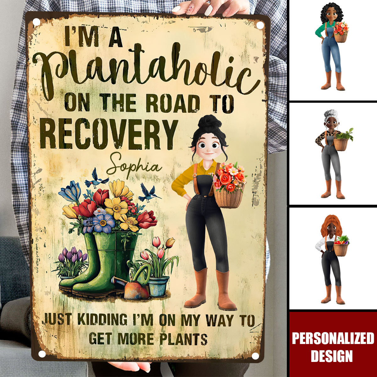 I'm A Plantaholic On The Road To Recovery - Personalized Metal Sign