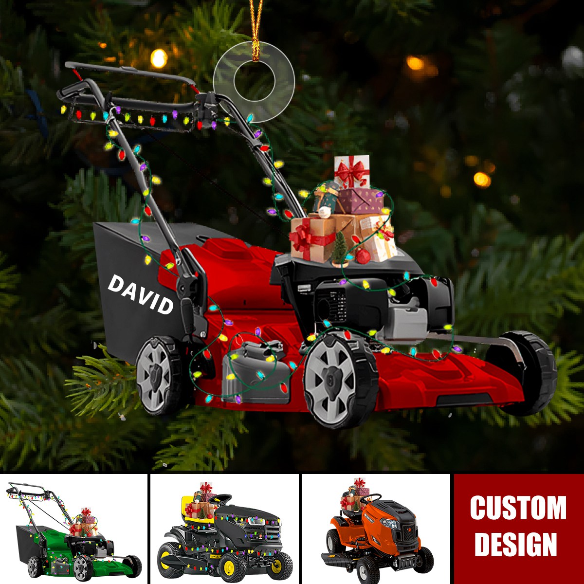 2024 New Release Personalized Lawn Mower Machine Christmas Ornament