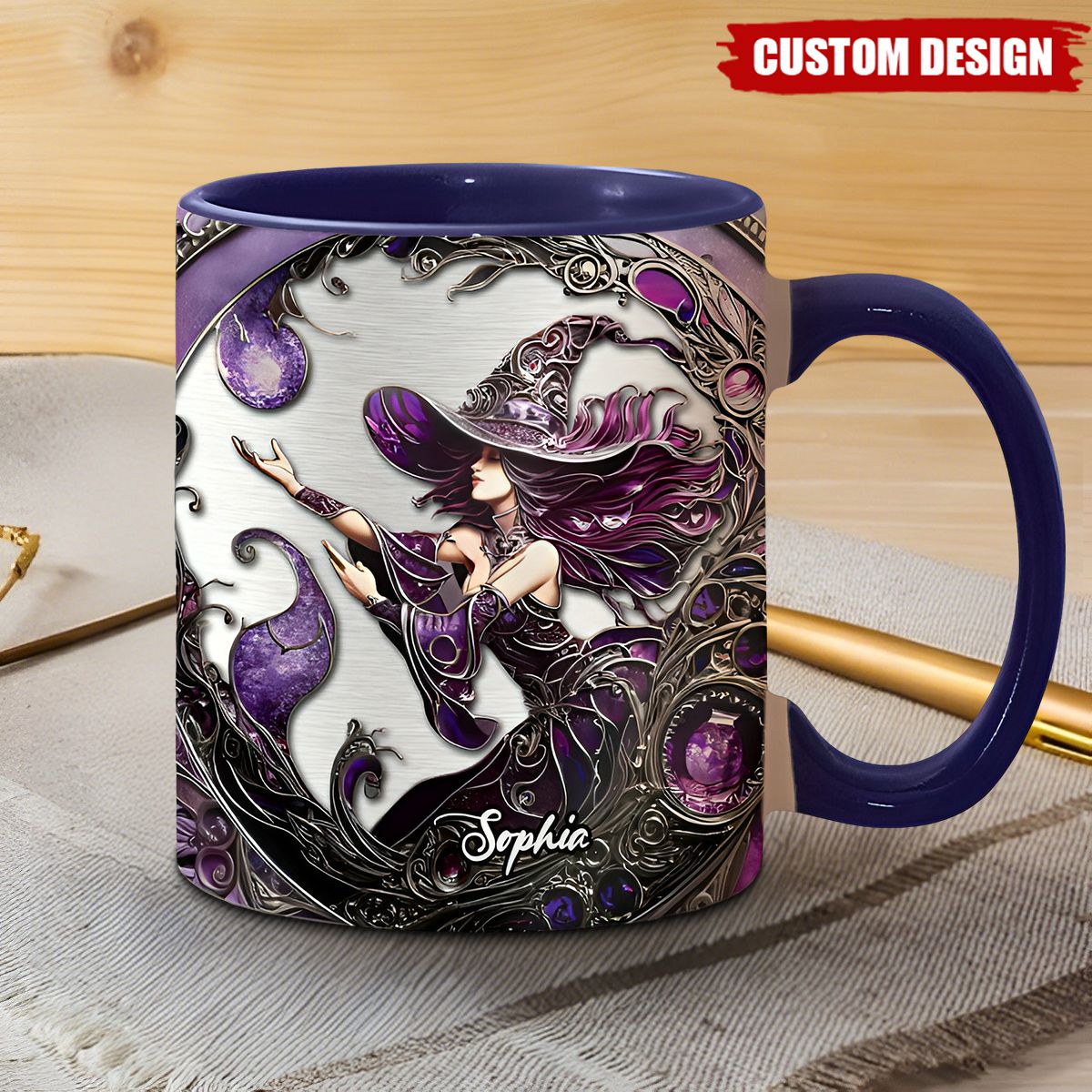 Beautiful Witch - Personalized Witch Accent Mug02