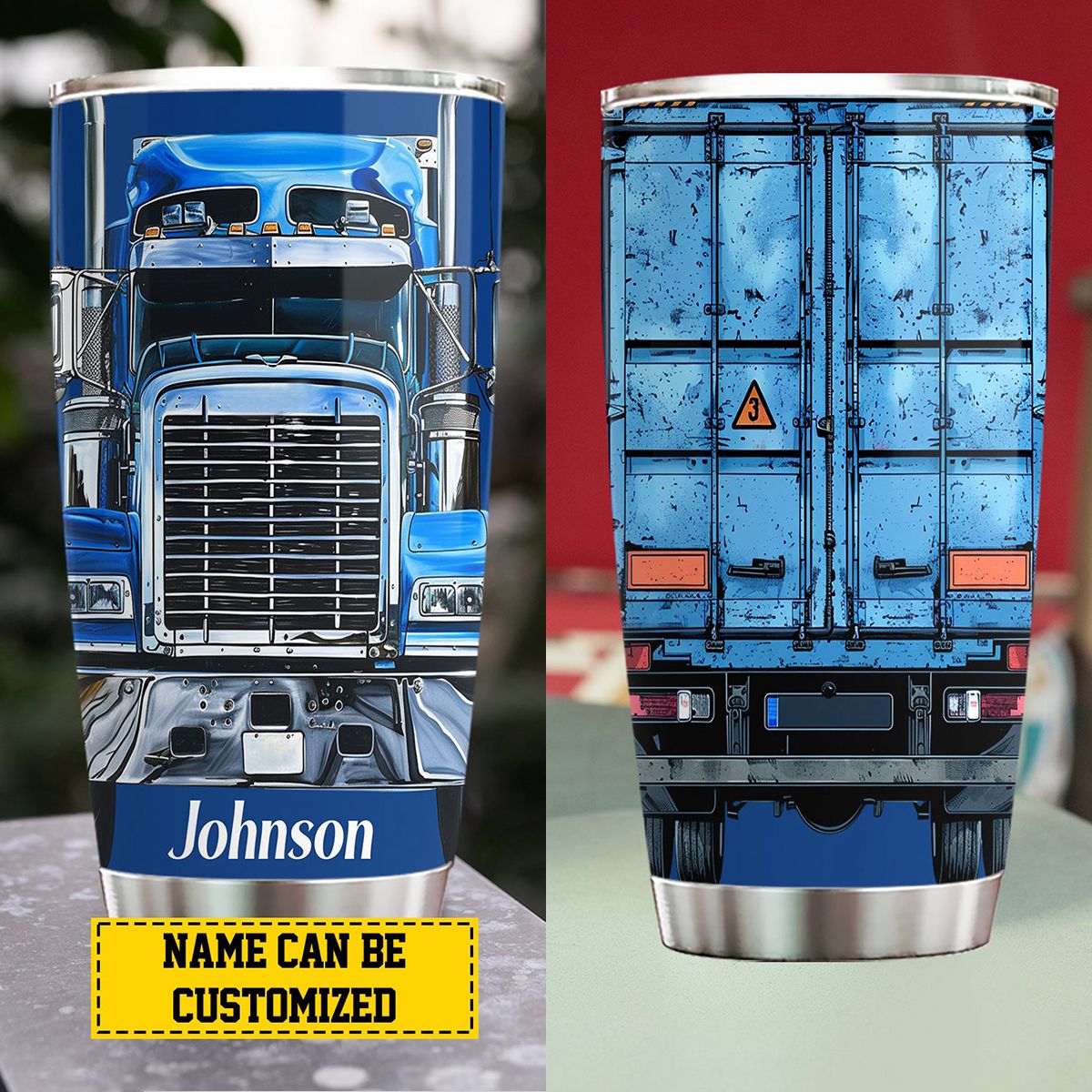Personalized Trucker Stainless Steel Tumbler, Tumbler Gifts For Truck Drivers