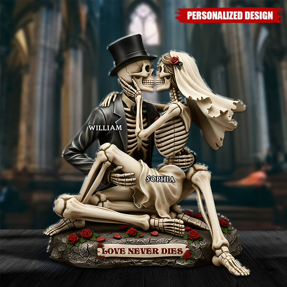 Skull Couple-Personalized Plaque Gift For Couple