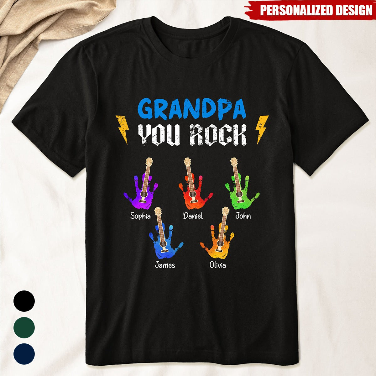 Grandpa You Rock-Personalized Shirt-Gift For Dad/Grandpa