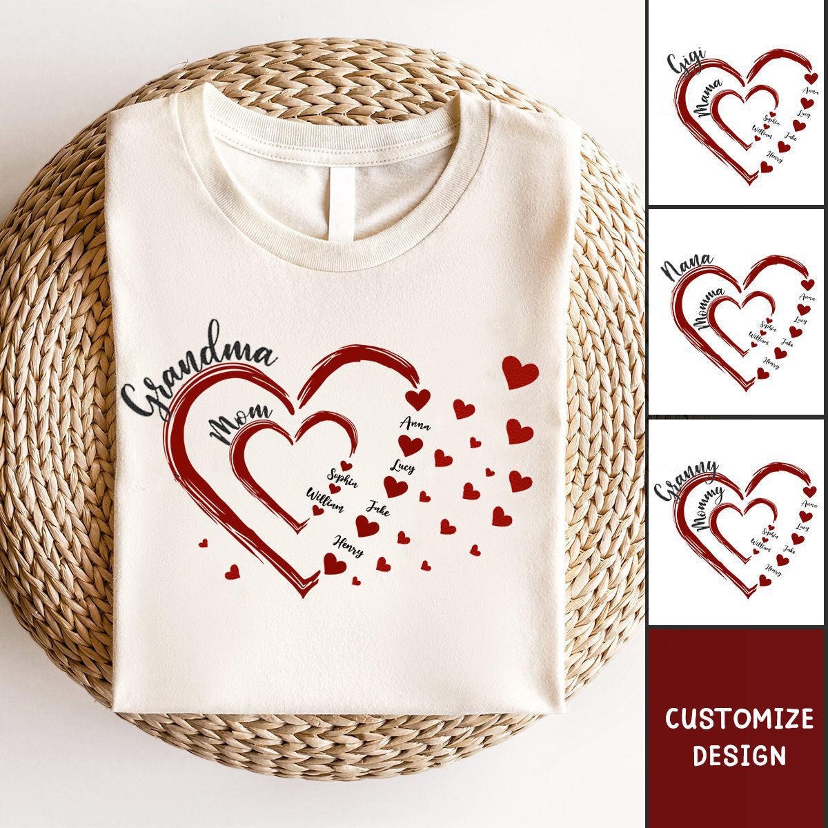 Mom's Grandma's Sweethearts Personalized Shirt - Gift For Mother, Grandmother