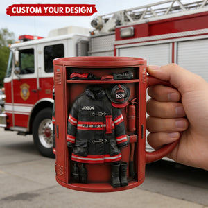 Firefighter Locker Mug - Personalized Gifts For Firefighter