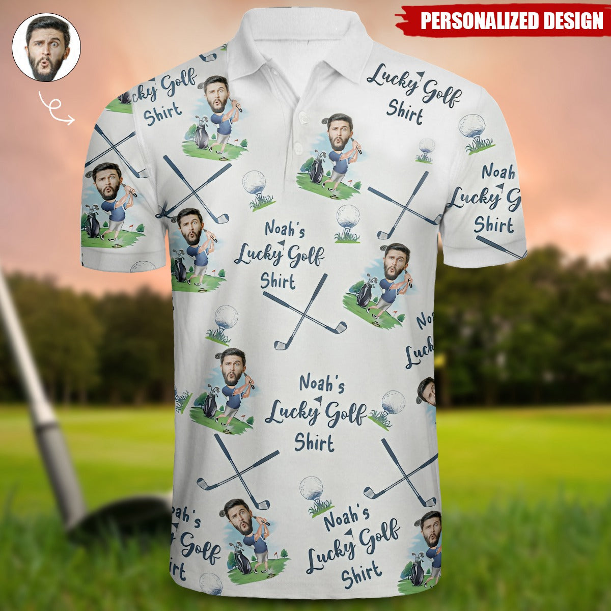 My Lucky Golf Shirt-Personalized Photo Polo Shirt