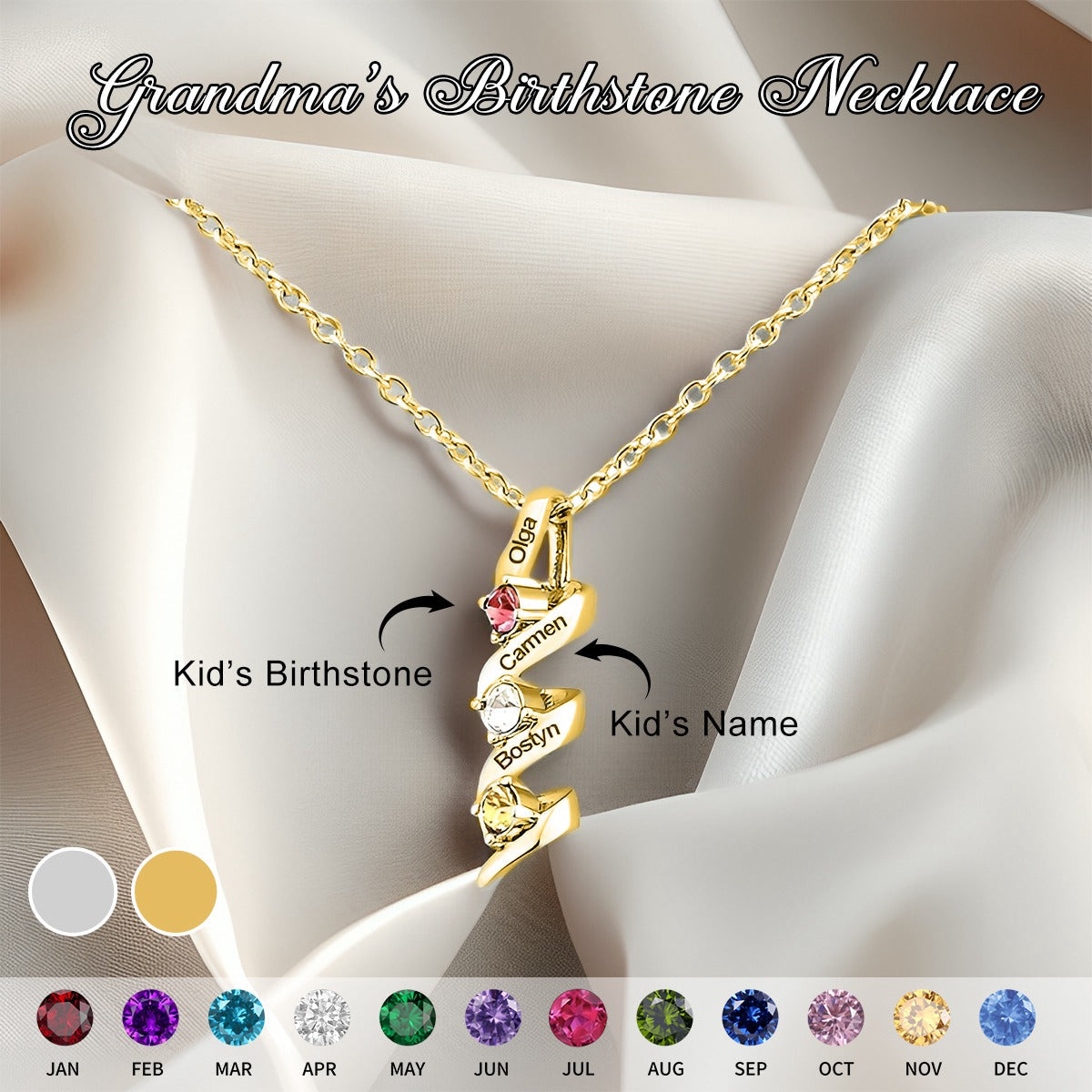 Infinity Promise-Personalized 2-5 Birthstone Necklace-Gift For Mother Necklace