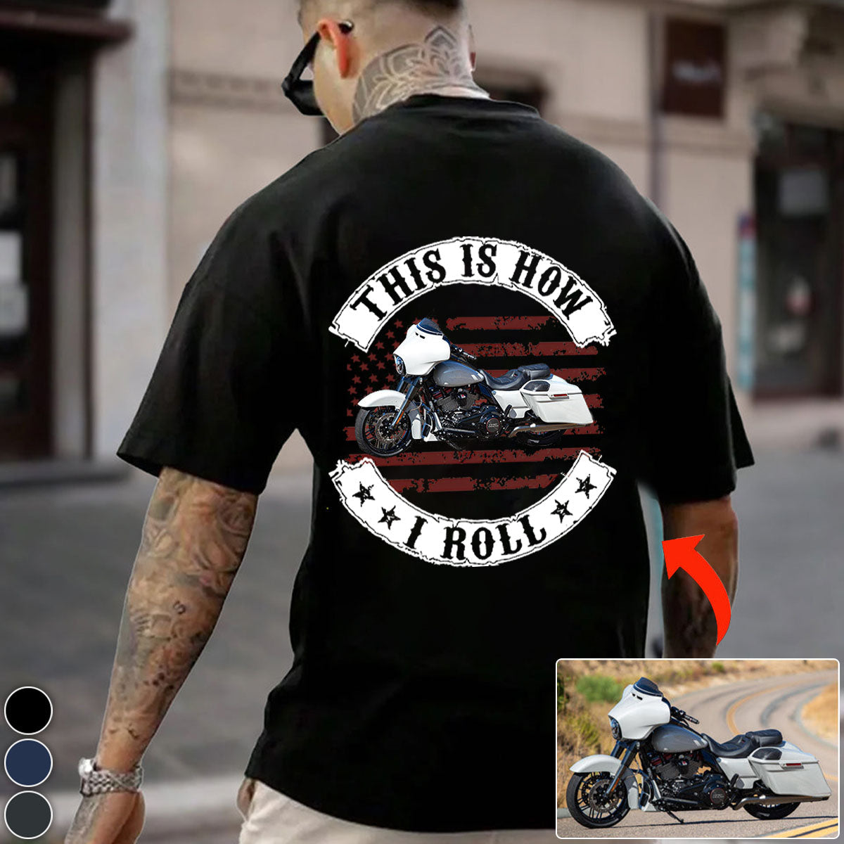 This Is How I Roll-Personalized Upload Vehicle Photo T-shirt-Gift For Biker