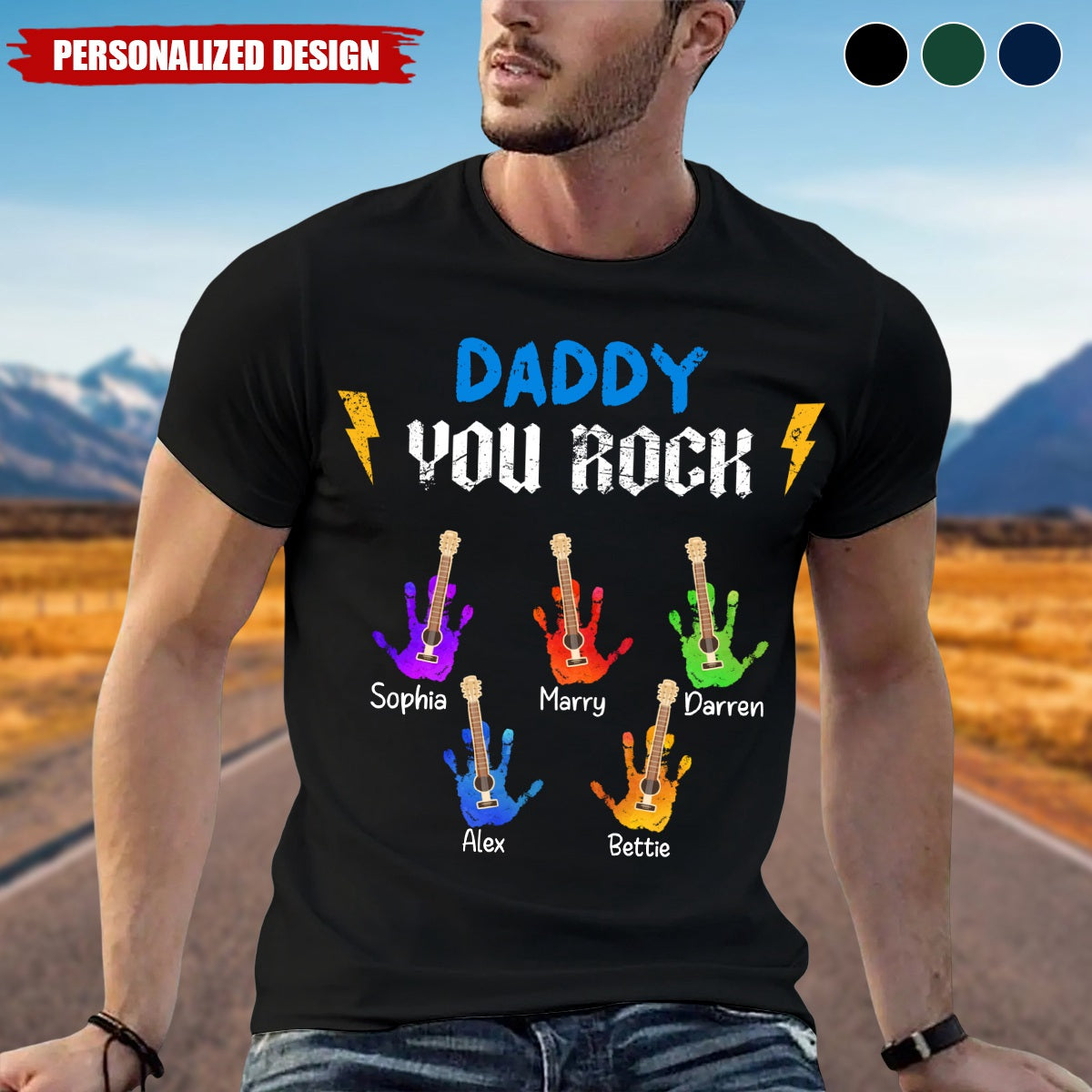 Grandpa You Rock-Personalized Shirt-Gift For Dad/Grandpa