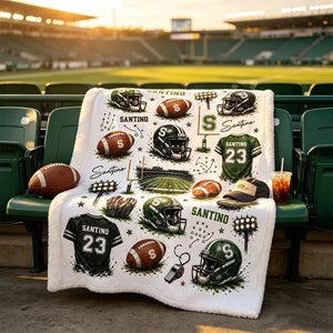 Personalized American Football Blanket, American Football Gift