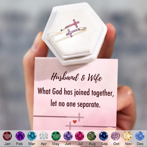 For Love - Double Cross Custom Birthstones Ring