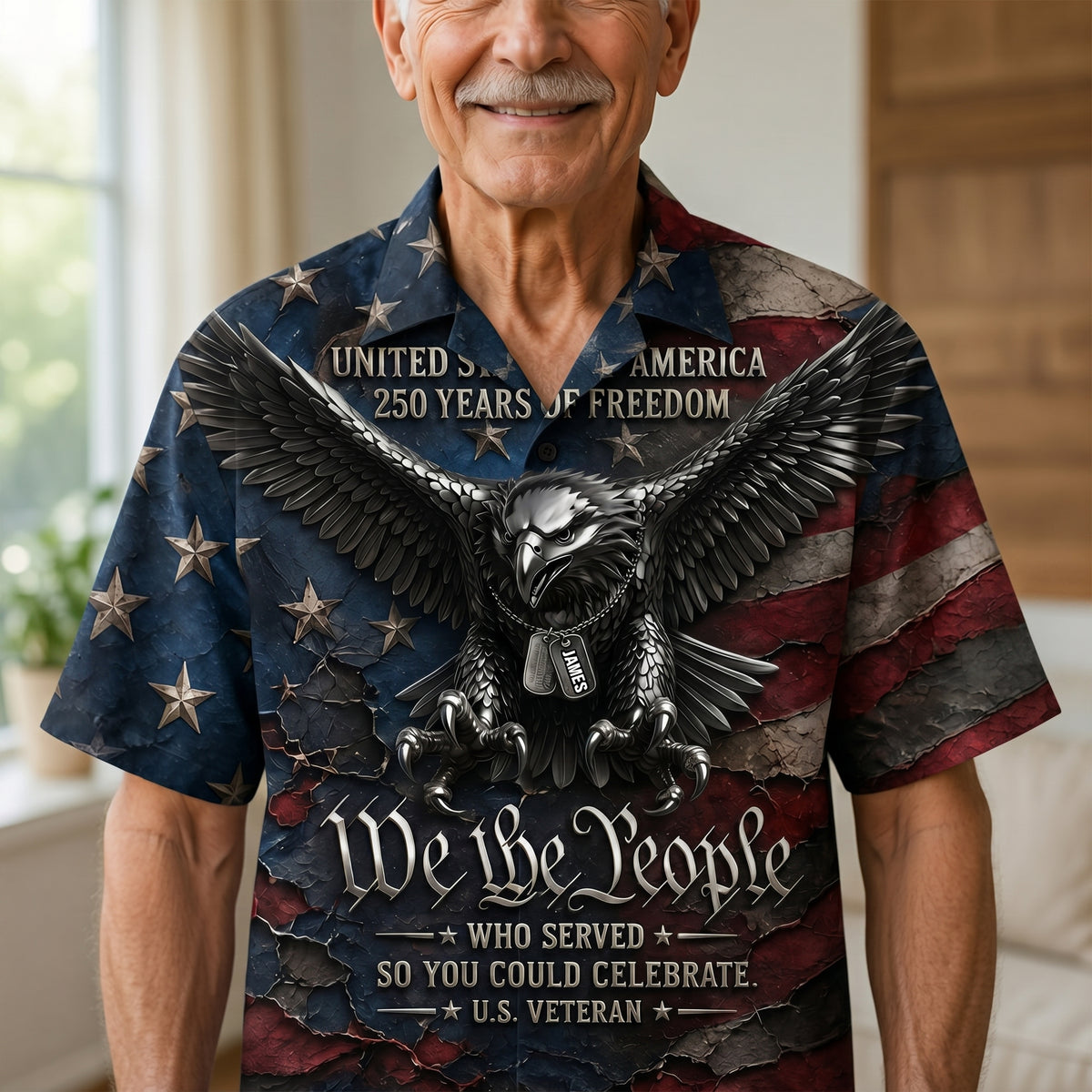 Bold Eagle Veteran Hawaiian Shirt, Personalized Gifts For Veterans