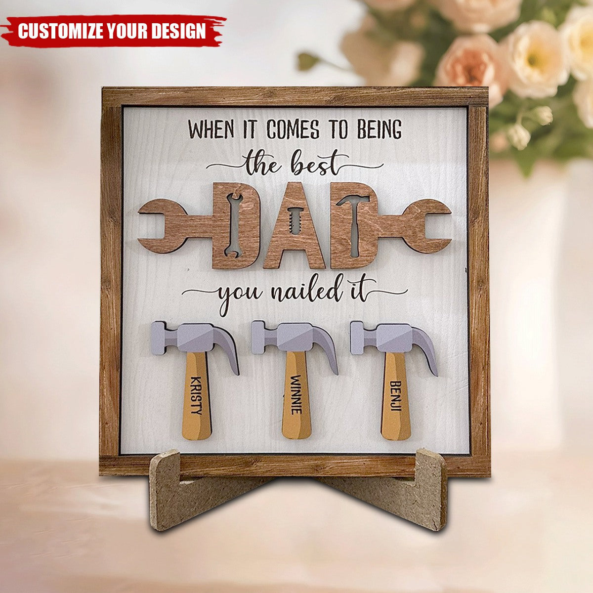 The Best Dad-Personalized 2-Layered Wooden Plaque-Father’s Day Gift