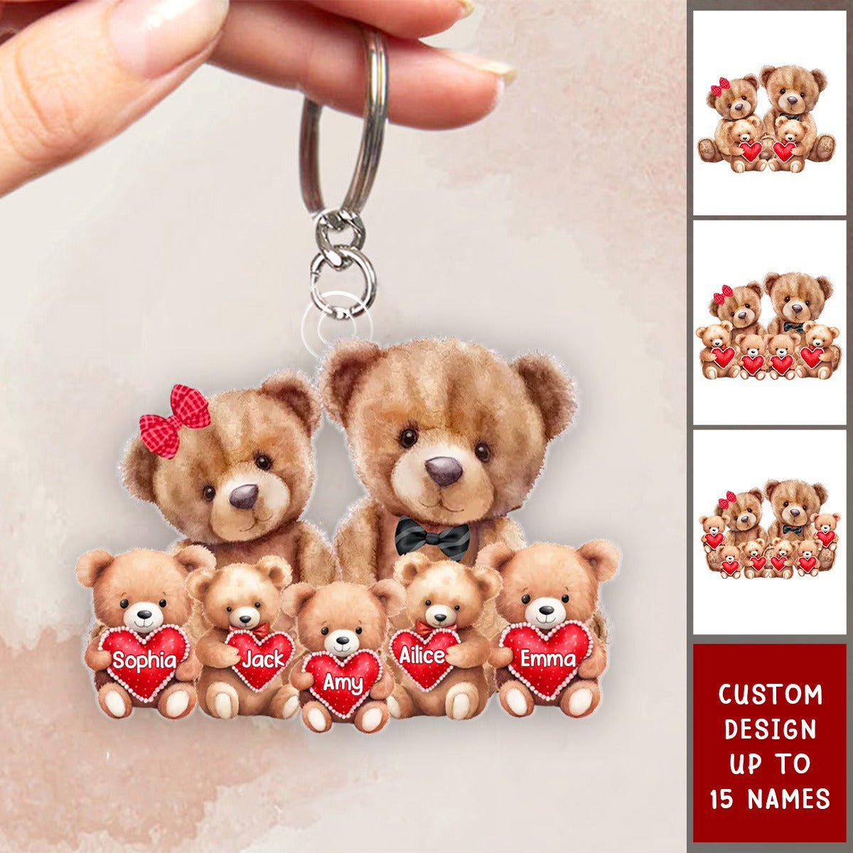 This is Us Bear Family Personalized Acrylic Keychain