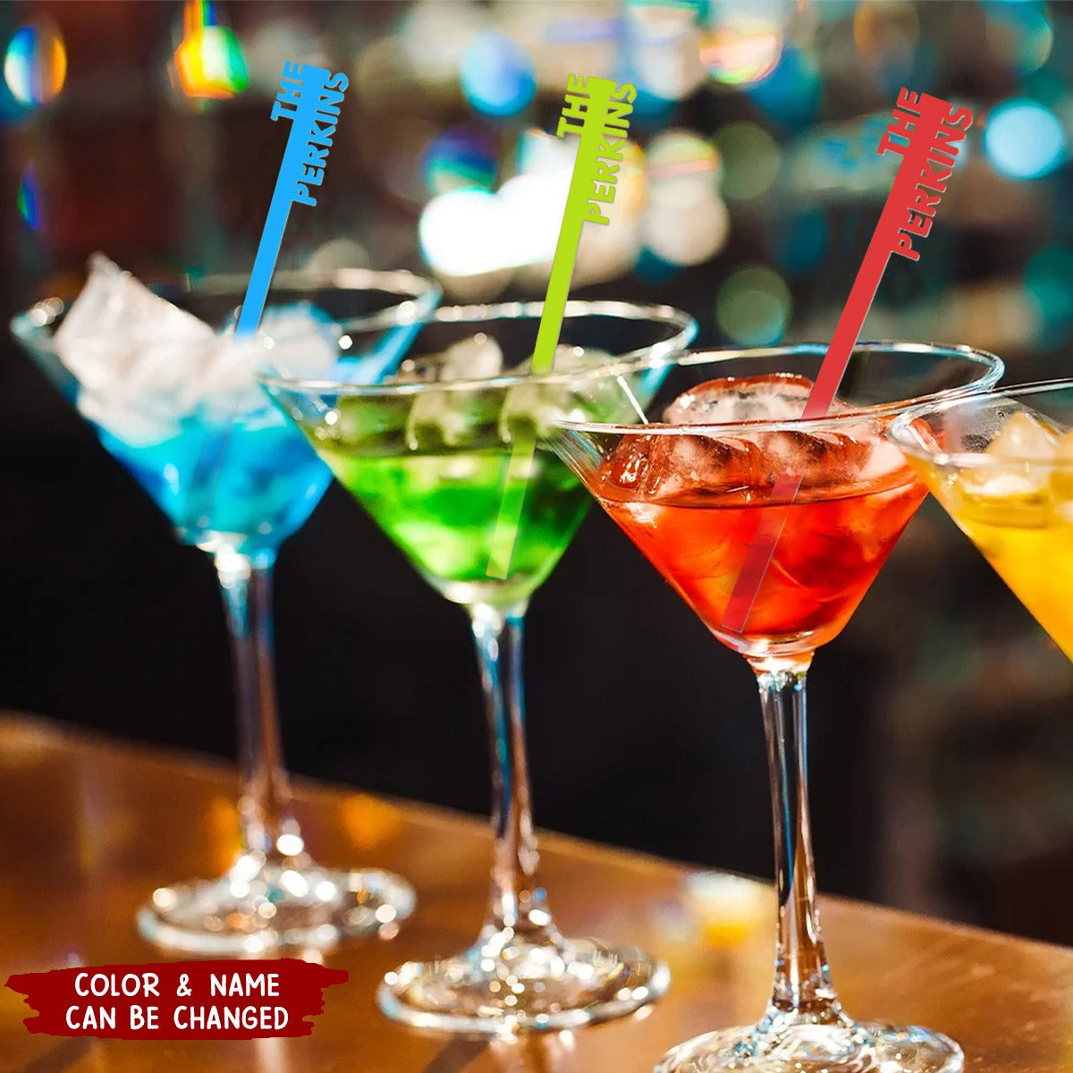 Personalized Drink Signature Stirrer Stick Cocktail for Party, Wedding, Bar Decor