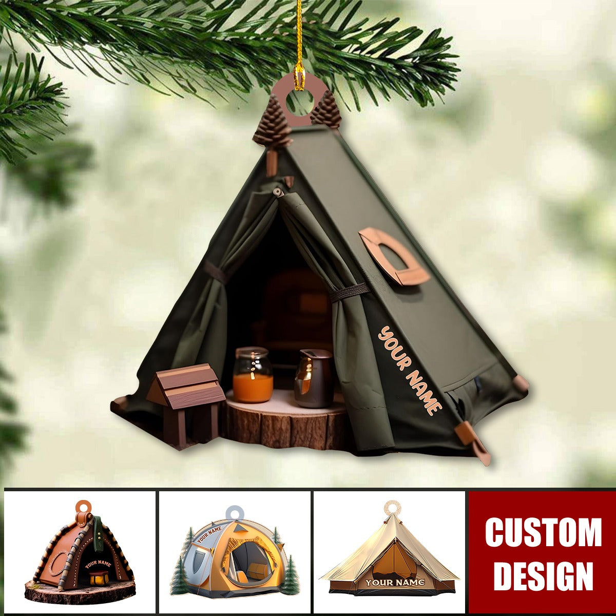 tent decorations camping Personalized Camping Tent Ornament, Gifts For Camping Lovers - 2024 Ne