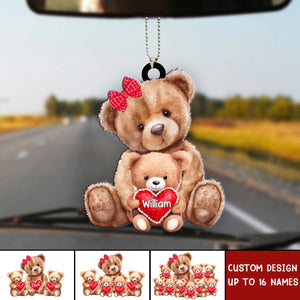 Grandma/ Mama Bear With Little Bear Kids Personalized Acrylic Car Ornament