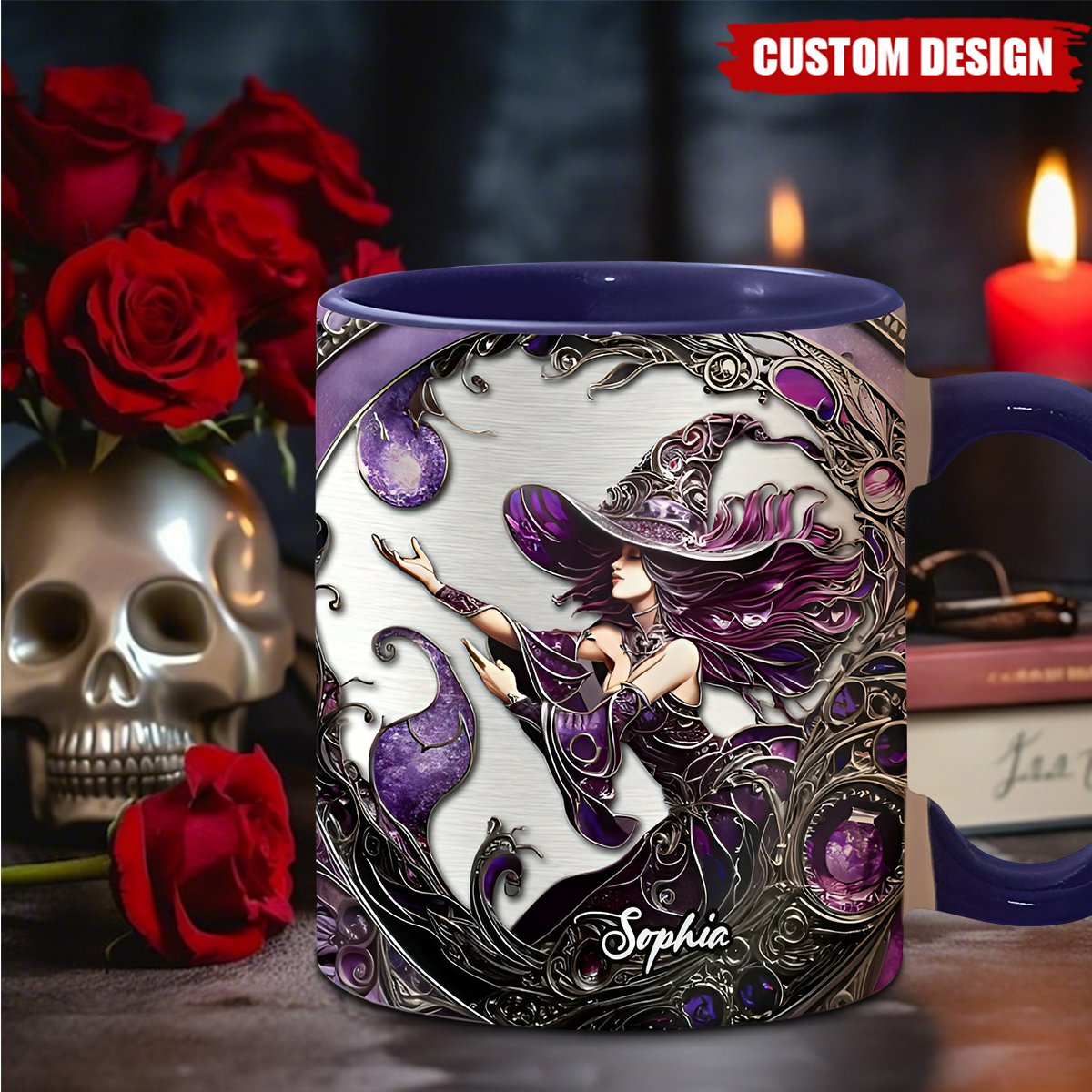 Beautiful Witch - Personalized Witch Accent Mug02