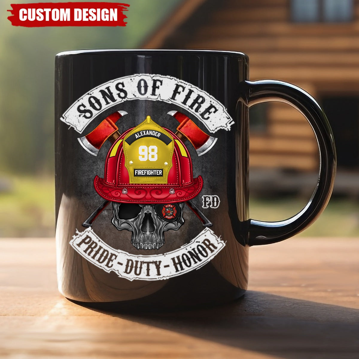 Sons of Fire Pride Duty Honor Personalized Mug, Gift For Fireman