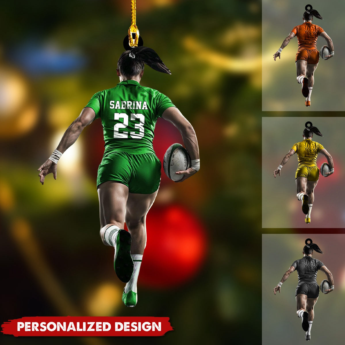 Personalized Rugby Ornament-Gift For Female Rugby Players-2024 New Release