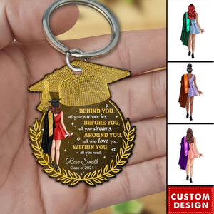 Behind You All Your Memories Graduation Gift Personalized Acrylic Keychain