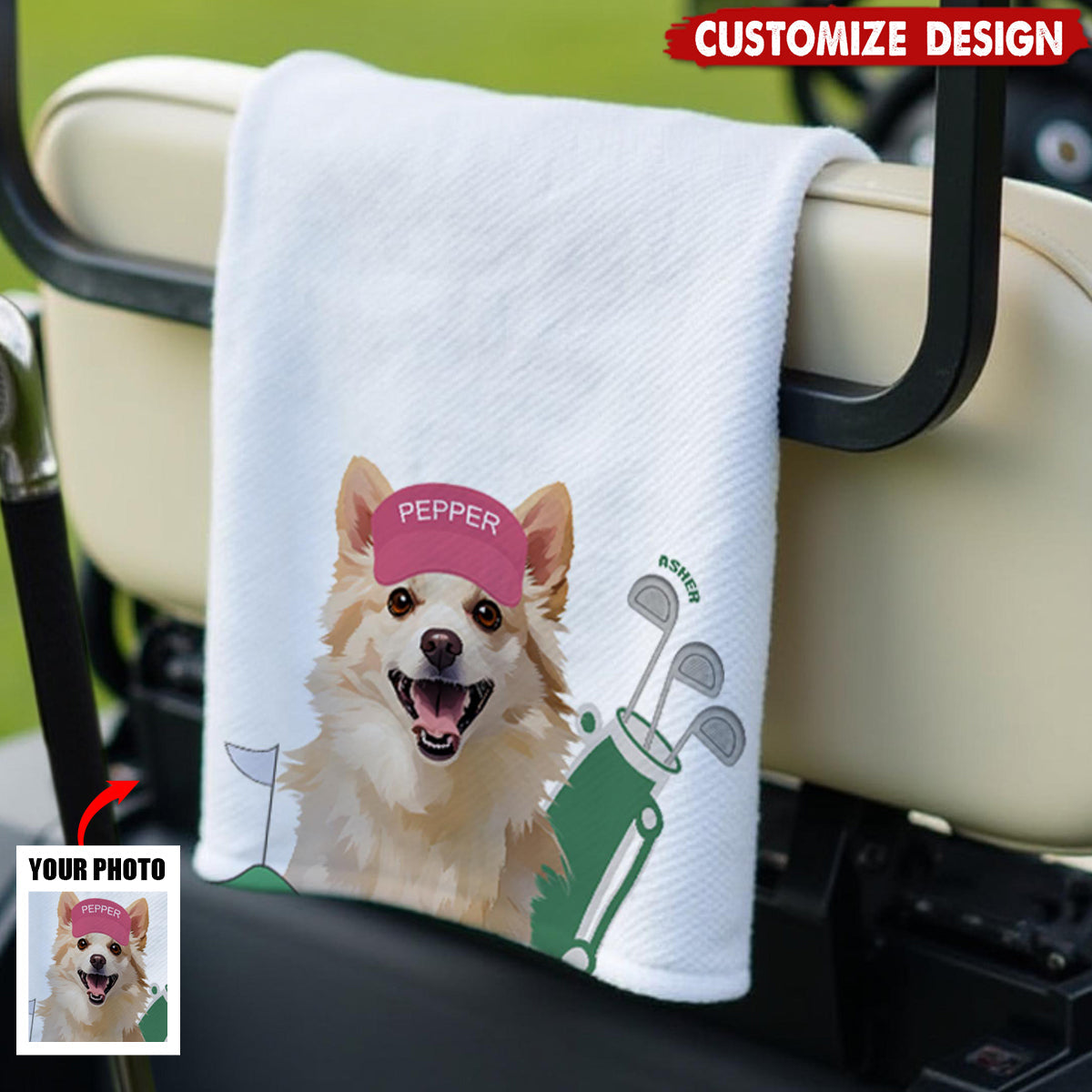 Custom Pet Photo Golf Towel - Golf Gift For Dog,Cat,Pet Lovers