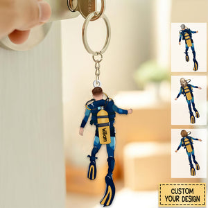 Personalized Scuba Diving Partners / Couples Acrylic Keychain