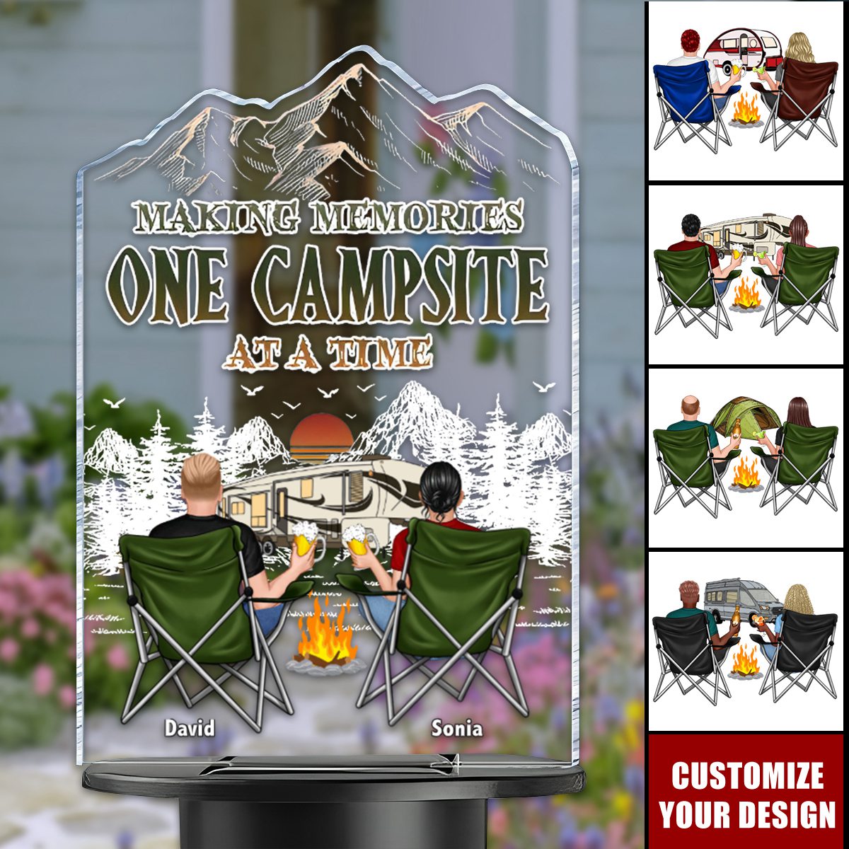 Making Memories One Campsite At A Time - Personalized Solar Light