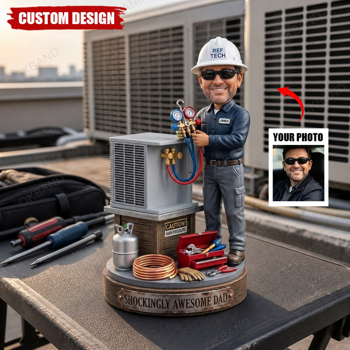 Personalized HVAC Work Acrylic Plaque - Gift for Installer Refrigeration or Service Technician