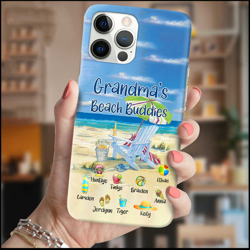 Grandma's beach buddies Gift for Grandma Mom Kids on Birthday Mother's Day Personalized Phone case