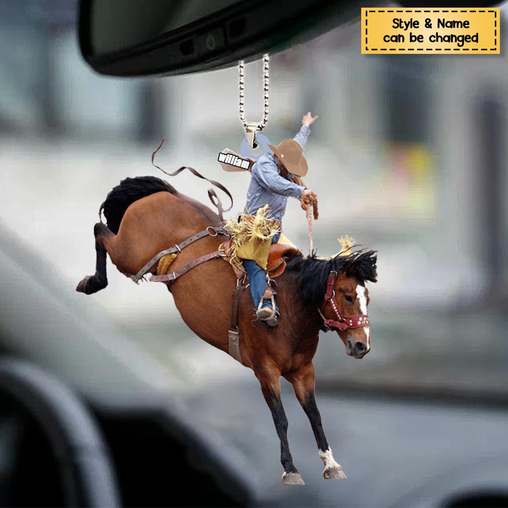 Personalized Cowboy On Horse Ornament - Gift Idea For Horse Lover/ Christmas