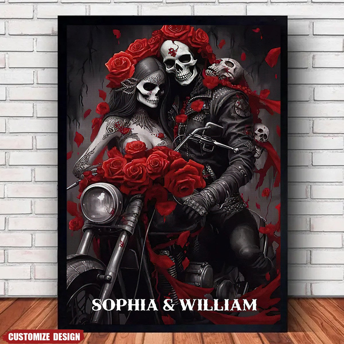Personalized Couple Skull Poster - Gift For Couple